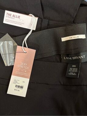 Lane Bryant Black Straight Leg The Allie Pants 24 Short NWT